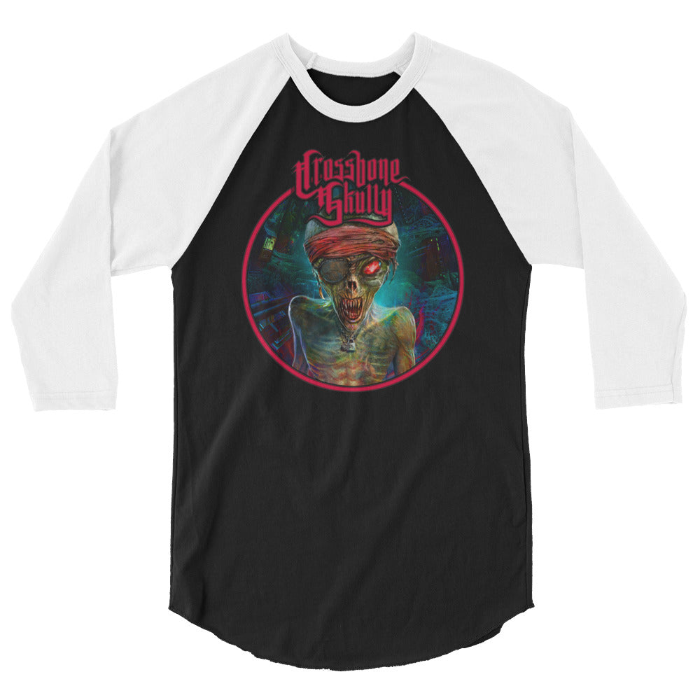 Skully Evil World Machine Bot 3/4 Sleeve T-Shirt