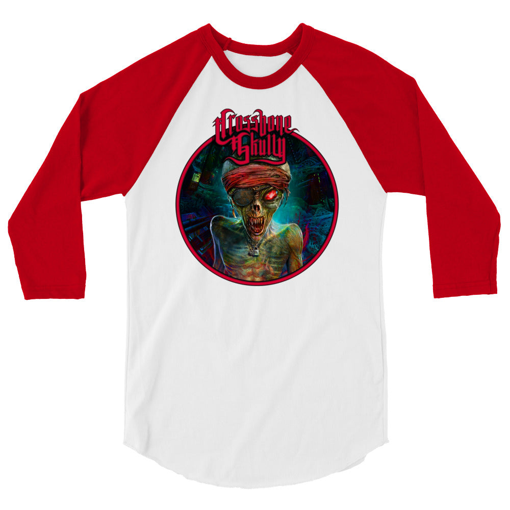 Skully Evil World Machine Bot 3/4 Sleeve T-Shirt