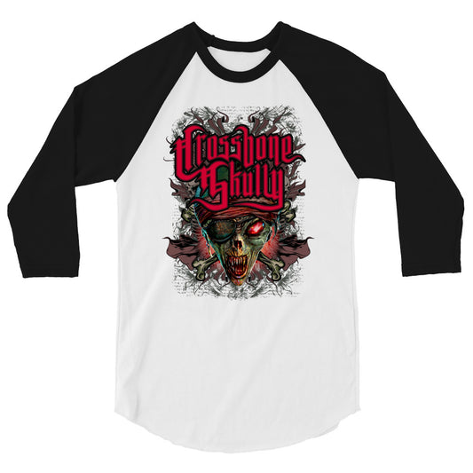 Skully Red 3/4 Sleeve T-Shirt