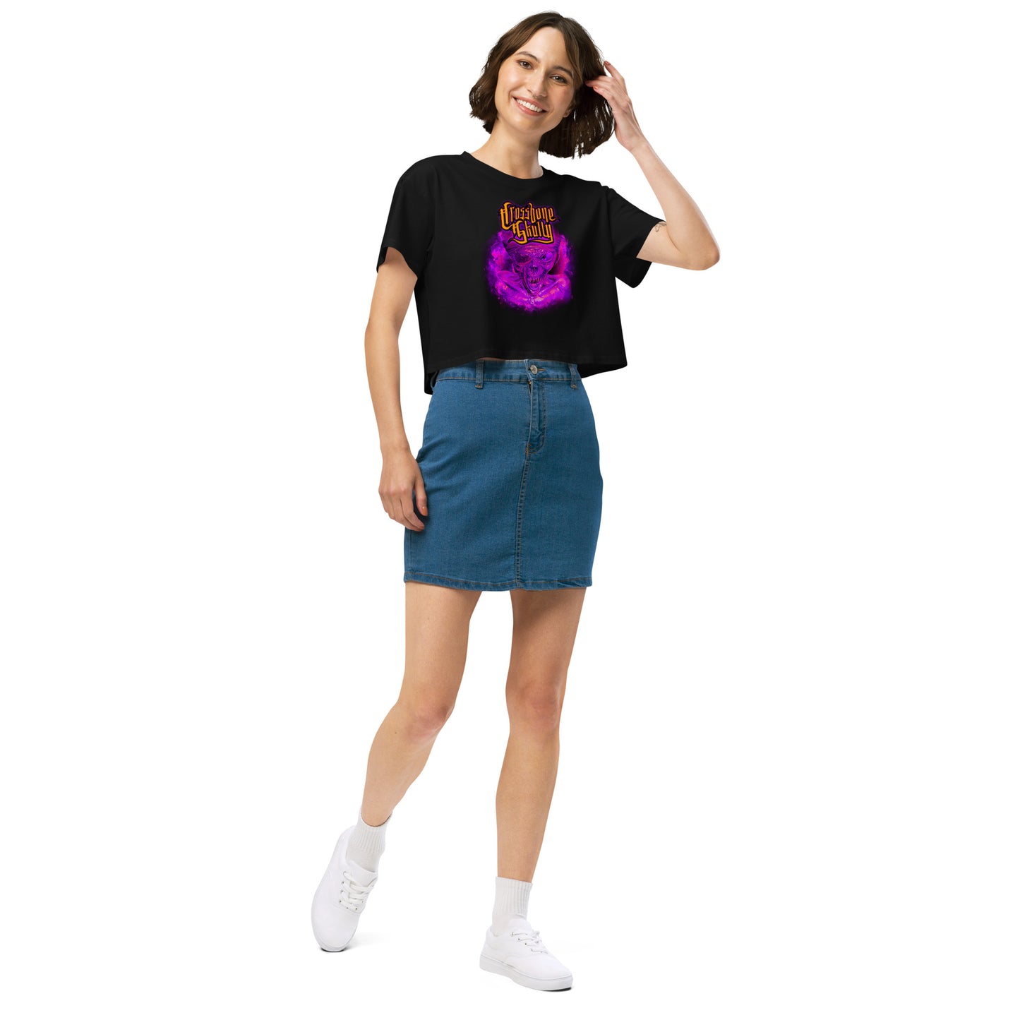 Skully Purple Haze Crop Top T-Shirt